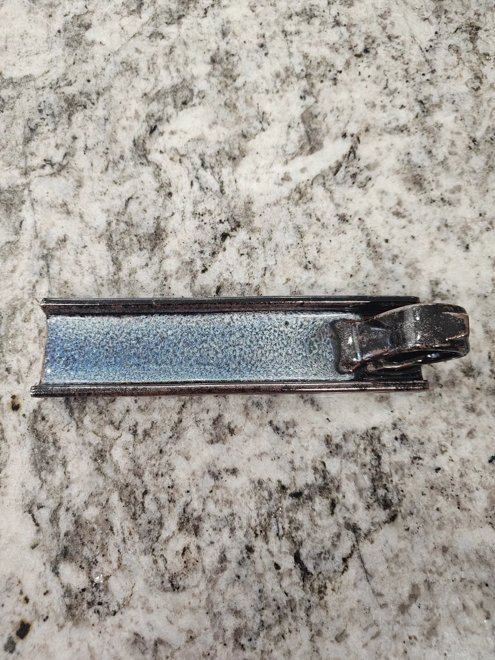 Blue Glazed Ceramic Butter Tray by Alewine Pottery